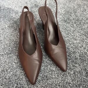 Next Chocolate Brown Slingback Heels